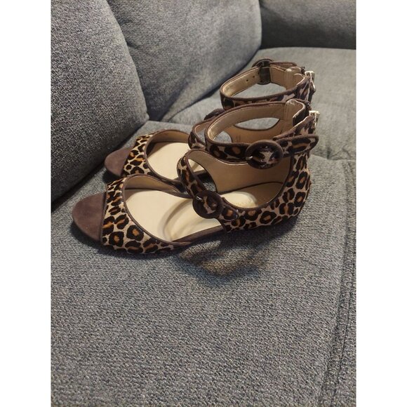 Ann Taylor Ivette Hcalf Mary Jane Flat M Size 6.5 Multi Brown Summer Sandals - Picture 3 of 7